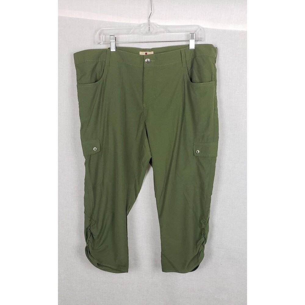 Woolrich Hiking Capri Pants Womens 12 Green Stretch Outdoor Gorpcore Casual